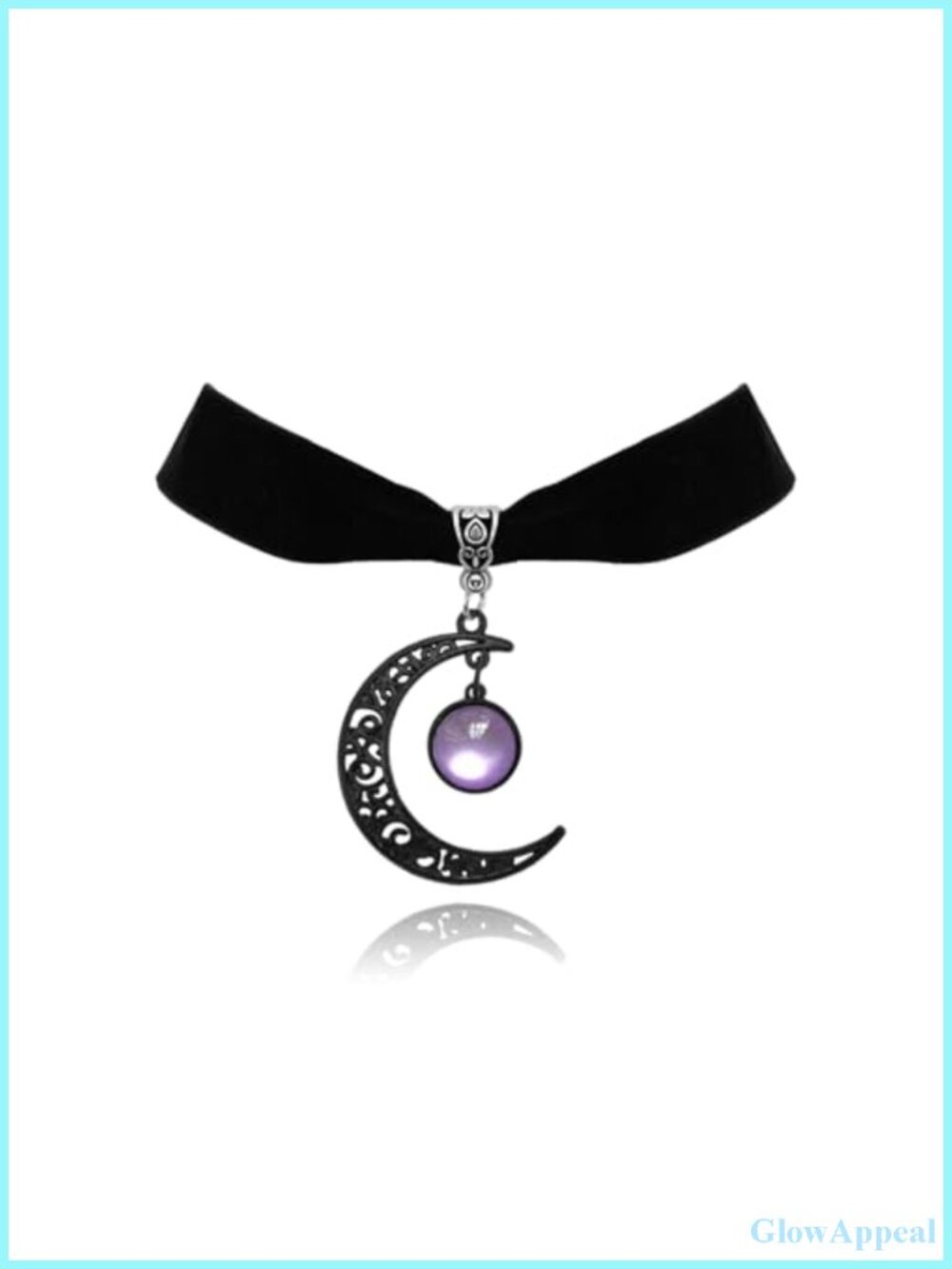 Velvet Moon Crystal Choker Necklace Gothic Punk Crescent Women Jewelry